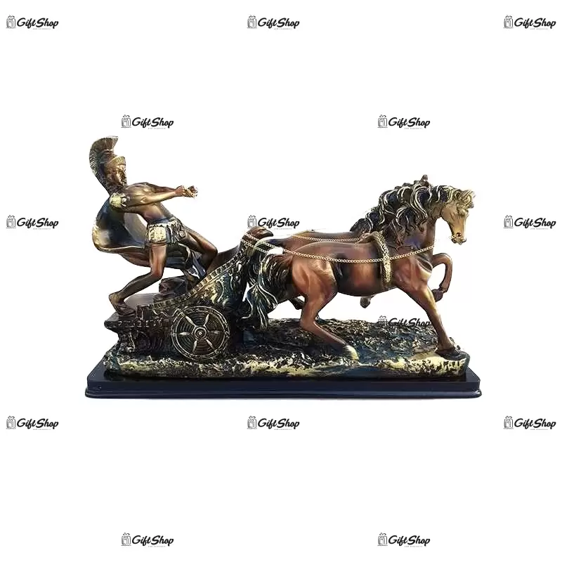 Car de lupta cu soldat, statueta din rasina